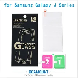 9H hårdhet Härdad glas Klar Transparent Skärmskydd för Samsung Galaxy J1 J2 J3 J5 J7 Anti-splittra film med rengöringsverktyg