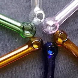 Tubo redondo de palha bongs acessórios, Tubos De Fumo De Vidro colorido mini-multi-cores Tubos De Mão Melhores Tubos De Vidro Colher