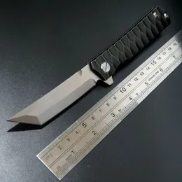 Nowy nóż do składania noża noża nóż D2 stal 58-60HRC Tanto Point Blade Stopu Nóż