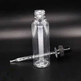 60ml PET Bottle E Liquid Dropper Bottle With Glass Material Dropper And Black Caps Empty Ejuice Bottles Fit E Cig DHL Free