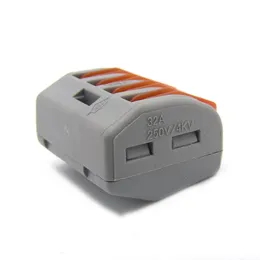 (100 stycken / parti) 222-414 PCT-214 Typ Universal Compact 4 Wire Connector 32a 4 Pin Condutor Terminal Block Återanvändbar kabelanslutning