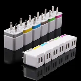 5V 2.1A dual Wall Charger Mini metal USB in EU / US Plug AC Adapter for Samsung s3 s4 s5 s6 s7 HTC Blackberry 100pcs