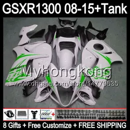 8Gifts för SUZUKI HAYABUSA GSXR1300 2008 2009 2010 2011 Green Flames 14MY109 GSXR-1300 GSX R1300 GSXR 1300 2012 2013 2014 2015 Svart Fairing