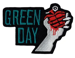 Wholesale GREEN DAY BOMB In Hand Embroidered Iron On Patch Shirts Badge DIY Applique Clothing Patch Emblem Sew On Free Shipping