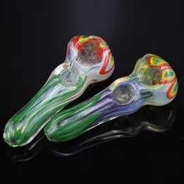 5 Inch Glass Hand pipe Double Bowl 3D Pattern Glass Smoking Pipe spoon pipe