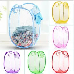portable outdoor Mesh Fabric Foldable Pop Up Dirty Clothes Washing Laundry hamper Basket Bag Bin Hamper Storage bags for Home Housekeeping