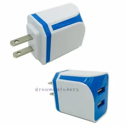 Universal Dual USB AC Hem Ström Adapter Väggladdare Laddning Reseadapter US Plug Full 5V 2A för iPhone