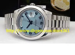 Store361 Nowy Przyjeżdża Watch Platinum II Prezes Lodowiec Niebieski Arabski 41mm 218206