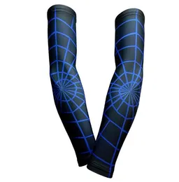 blue web sleeve Compression Elbow Arm Sleeves baseball sleeve Bike Golf cycling Arm Sleeve Cover Warmers UV Sun Protection