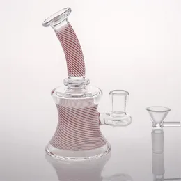 Розовый стекло Бонги на складе Кальяны 16 см Чаша Joint 14.4mm Bubbler Инлайн Perclator Рециркулируйте мазок Rigs стекла Бонг Водопроводные трубы