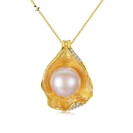 Hot Charm Shell Design Pearl Jewelry Pearl Necklace Pendant 925 Sterling Silver smycken Fashion Halsband för kvinnor