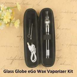 Glass Globe Ego Wax Vaporizer Clearomizer Vape Pen Kit 510 Tråd 650/900mAh UGO V II Vapor Battery