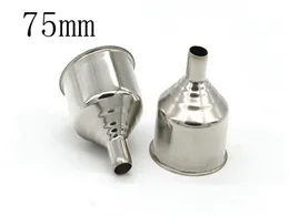 100pcs/lot Fast shipping 75mm Stainless Steel Funnel Wide Mouth Wine Oil Funnel Convenient Kitchen Tool