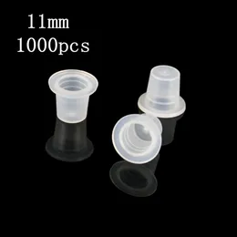 Wholesale-1000 PCSホワイトタトゥーインクカップ11mmプラスチックキャップ中サイズ顔料用品セルフスタンドインクカップタトゥー