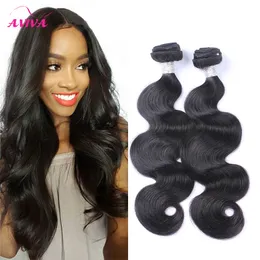 Brasilianska Virgin Human Hair Weave Buntar Kroppsvåg Obehandlad Peruvian Malaysian Indian Cambodian Brazillian Hair Extensions Naturlig färg