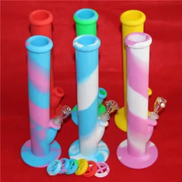 nova tubulação de água de silicone bongs de vidro plataformas de petróleo narguilé 14 altura com 14 4mm conjunta material de silicone plataforma de petróleo