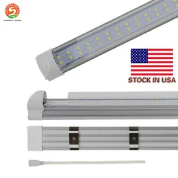 8FT LED T8 Tubes Double Row 8 foot T8 integrated LED Light Bulbs 65W 72W 7200LM 2.4M SMD2835 led fluorescent lighting Lamps