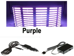 70*16cm Purple Color El Lighted Auto Window Led Lighting El Neon Equalizer On Car Glass DC12v Inverter With Cigarette