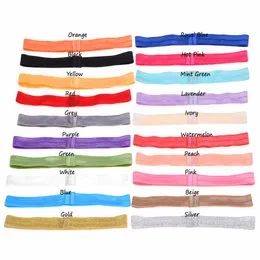 Wholesale-20pcs Baby Hair Headbands Foe Band Toddler Hår Elastiska Bands Kids Hairbands Barnens hårband Soft Bands