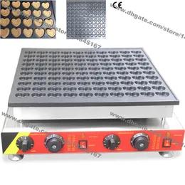 Darmowa wysyłka Commercial Use Nonstick 110 V 220 V Elektryczne 100 sztuk Holenderskie Poffertjes Mini Hearts Bancake Machine Baker Maker Iron