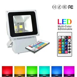 100W RGB LED Floodlights Colors Change Outdoor LED Flood Lights Wall Lamp Waterproof 24Keys IRリモートコントロール5720314