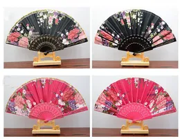 9 "Women Folding Hand Held Fans, Spainish Style Lace Printed Pattern Folding Fans For Ornament Wedding Gift Crafts Prop fan (Multicolor)