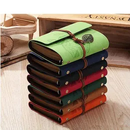 14.5*11.5 cm kraft Leather Journal Notebook Retro Craft Pape Spiral Diary Journals Book Custom logo printing Stationery Fast shipping