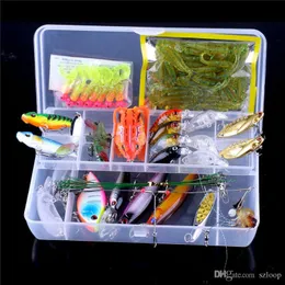 90pcs Fishing Lure Set Hard Bait Soft Worm Fishing Line Leader Luminous Shrimp Frog Minnow Metal Sequin Bait Embryo Wholesale 2508060