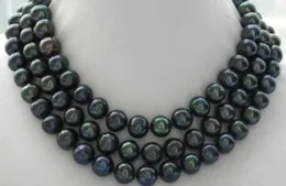 collana di perle di tahiti nere naturali da 9-10 mm 50" YYX6