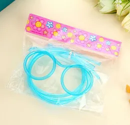 Hot Crazy DIY straw Creative Fun Funny Soft Glasses Straw Unique Flexible Drinking Tube Kids Party Accessories