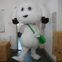 2017 Factory Made Lovely Schoolbag Dog Mascot Costume White Dog Mascot Costume Satchel Dog Mascot Costume