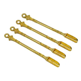 Novo Design Dourado Metal Colher Uso Para Sniffer Hoover Hoover Mini Snorter Pó Colher Acessórios Para Fumar