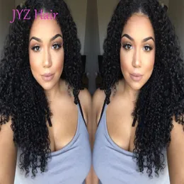 Glueless Full Lace Human Hair Wigs Kinky Curly Natural Color Peruvian Brazilian Malaysian Indian Mongolian Lace Front Wigs With Baby Hair
