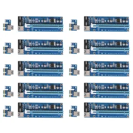 Freeshipping 10pcs pci-e 1x~16xエクステンダライザーカードSATA 15needle 4ピン電源線USB 3.0コネクタ電源ケーブル60cm