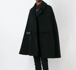 Atacado- personalizar estilo novo homem de moda capa casaco solto lã de lã de lã de lã de lã de lã de lã de pano grosso e outono de inverno roupas de inverno