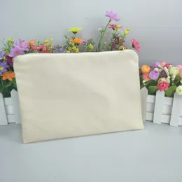 Naturalna bawełniana płótno kremowa torba do makijażu z złotym zamkiem 7 * 10 w torbie zip Bezpłatny statek DHL bezpośrednio z fabryki Gruby Torba Kosmetyczna