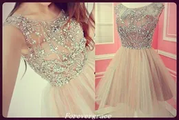 Sexy Short Homecoming Dresses Champagne Colour Beaded Junior Girls Wear Cocktail Graduation Party Dress Custom Made Plus Size