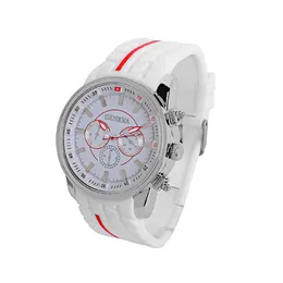 2017 Geneva Watches Students Silicone Band Sport Geneva Quartz Pointer Watches 6 colors Big Dial Racing Relogio Masculino270M