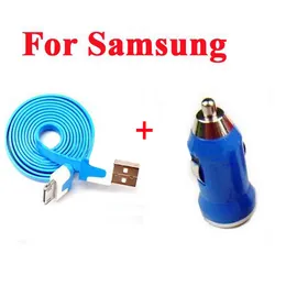 Cavo dati 2in1 Micro USB Sync colorato + Caricatore mini USB per auto per telefono cellulare Samsung HTC - Qualità A +