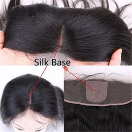 pre plucked Silk Base Top 13x4 Lace Frontal Human Hair Extensions Peruvian Hair Lace Frontal Closure With Baby Hair Bleached Knots1257016