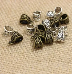 1000/lot Antique Silver bronze Hollow Carved Bail beads Spacer Beads for Dangling Charms Fit European Bracelet 13x8mm hole 6mm