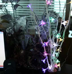 Getrocknete Blumen, Baum, LED-Lichtzweige, natürlich, 25 Kirschbaumblumen, Zimmer, Weihnachtsdekoration, Lichtgirlande