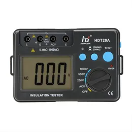 Freeshipping HD HDT20A Miernik rezystancji izolacji MEGOHMMETER VOLTMETER 1000V W / LCD Podświetlenie