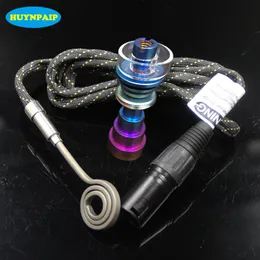 6 w 1 Regulowany kolorowy Rainbow Titanium Paznokcie kwarc paznokci hybryda gwóźnia Dnail z płaską cewką podgrzewającą 10 mm