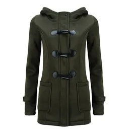 Wholesale- 2016 Autumn Winter Women Solid Hoody Long Zipper Pockets Hooded Coats Fleece Trench 10 Colors