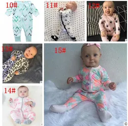 Barnkläder Nyfödda Baby Flowers Rompers Jumpsuits Infant Bomull Långärmad Oavsett Pojkar Flickor Höstkläder