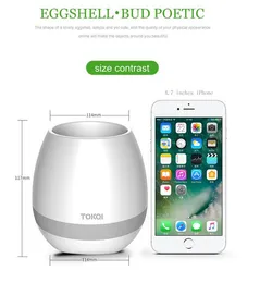 2017 Lates Tokqi Bluetoth Smart Touch Music FlowerPots Roślin Piano Muzyka Brywa Wireless Flowerpot Kolorowe Lekkie Doniczki Doniczki (Wyroby