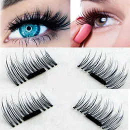 3D Magnetic False Eyelashes Natural Makeup Long Eye Lashes Extension 4 pezzi per set