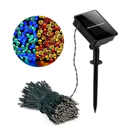 LED Solar String Light 12m 100LEDS Solar Power Fairy Lights 8 -lägen med 7 Color Waterproof Outdoor LED Christmas Lights