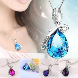 Wholesale-2016 New Arrival Charming Jewelry Accessories Alloy Letter Angel Tears Shaped Pendant Woman Necklace 4 Colors NL-0081